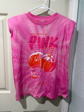 FARM Rio Pink Tie-Dye Tank with Orange Coconut Graphic